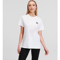 Karl Lagerfeld, K/ikonik T-shirt Mit Aufnäher, Frau, Weiss, Größe: XXXL von Karl Lagerfeld