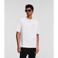 Karl Lagerfeld, K/ikonik T-shirt Mit Silhouette-aufnäher, Mann, Weiss, Größe: XL von Karl Lagerfeld