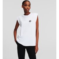 Karl Lagerfeld, K/ikonik Tanktop Mit Aufnäher, Frau, Weiss, Größe: XL von Karl Lagerfeld