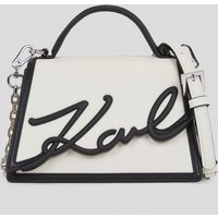 Karl Lagerfeld, K/signature Kleine Umhängetasche, Frau, Weiss/Schwarz, Größe: One size von Karl Lagerfeld