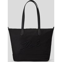 Karl Lagerfeld, K/signature Mittelgrosse Tote-bag Aus Nylon, Frau, Schwarz, Größe: One size von Karl Lagerfeld