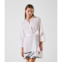 Karl Lagerfeld, K/signature Strand-hemdkleid, Frau, Weiss, Größe: XS Karl Lagerfeld, K/signature Strand-hemdkleid, Frau, Weiss, Größe: XS von Karl Lagerfeld