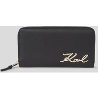 Karl Lagerfeld, K/signature portemonnaie Im Kontinentalformat Mit Reissverschluss, Frau, Schwarz/Gold, Größe: X00 von Karl Lagerfeld