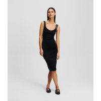 Karl Lagerfeld, Karl Essential Strickkleid, Frau, Schwarz, Größe: XS von Karl Lagerfeld