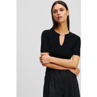 Karl Lagerfeld, Signature Strick-top Mit Anhänger, Frau, Schwarz, Größe: XS Karl Lagerfeld, Signature Strick-top Mit Anhänger, Frau, Schwarz, Größe: XS von Karl Lagerfeld