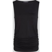 Karl Lagerfeld, Signature T-shirt Mit U-boot-ausschnitt Und Raffung, Frau, Schwarz, Größe: XS Karl Lagerfeld, Signature T-shirt Mit U-boot-ausschnitt Und Raffung, Frau, Schwarz, Größe: XS von Karl Lagerfeld