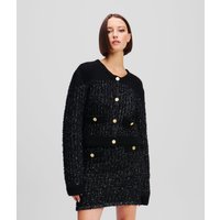 Karl Lagerfeld, Karl essential Strickweste Aus Bouclé, Frau, Schwarz, Größe: XS Karl Lagerfeld, Karl essential Strickweste Aus Bouclé, Frau, Schwarz, Größe: XS von Karl Lagerfeld
