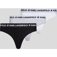 Karl Lagerfeld, Logo-tangas – 3er-pack, Frau, Schwarz/Weiss/Grau, Größe: XS Karl Lagerfeld, Logo-tangas – 3er-pack, Frau, Schwarz/Weiss/Grau, Größe: XS von Karl Lagerfeld