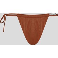 Karl Lagerfeld, Karl-signatur Glänzender Bikini-string, Frau, Kupfer, Größe: XM von Karl Lagerfeld