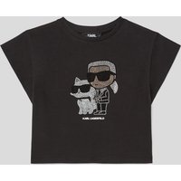 Karl Lagerfeld, Karl-&-choupette-t-shirt Für Mädchen, unisex, Schwarz, Größe: L12Y von Karl Lagerfeld