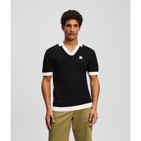 Karl Lagerfeld, Monogram Gestricktes Poloshirt, Mann, Schwarz, Größe: XS Karl Lagerfeld, Monogram Gestricktes Poloshirt, Mann, Schwarz, Größe: XS von Karl Lagerfeld