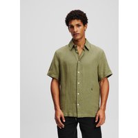 Karl Lagerfeld, Monogram Kurzärmeliges Hemd, Mann, Düstergrün, Größe: XS Karl Lagerfeld, Monogram Kurzärmeliges Hemd, Mann, Düstergrün, Größe: XS von Karl Lagerfeld