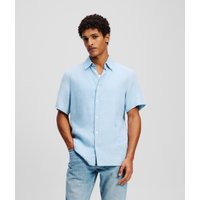 Karl Lagerfeld, Monogram Kurzärmeliges Hemd, Mann, Weiches Chambray, Größe: XS Karl Lagerfeld, Monogram Kurzärmeliges Hemd, Mann, Weiches Chambray, Größe: XS von Karl Lagerfeld