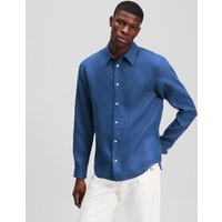 Karl Lagerfeld, Monogram Leinenhemd, Mann, Dämmerungsblau, Größe: XS Karl Lagerfeld, Monogram Leinenhemd, Mann, Dämmerungsblau, Größe: XS von Karl Lagerfeld