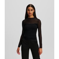 Karl Lagerfeld, Monogram Mesh-top, Frau, Schwarz, Größe: XS Karl Lagerfeld, Monogram Mesh-top, Frau, Schwarz, Größe: XS von Karl Lagerfeld
