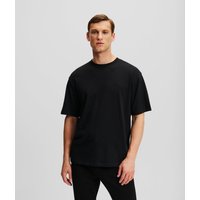 Karl Lagerfeld, Monogram T-shirt Aus Wollmischung, Mann, Asphalt, Größe: XS von Karl Lagerfeld