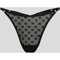 Karl Lagerfeld, Monogram Tanga Aus Mesh-material, Frau, Schwarz, Größe: XL Karl Lagerfeld, Monogram Tanga Aus Mesh-material, Frau, Schwarz, Größe: XL von Karl Lagerfeld