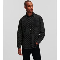 Karl Lagerfeld, Monogram-denim-hemd, Mann, KL Schwarz Denim, Größe: XS Karl Lagerfeld, Monogram-denim-hemd, Mann, KL Schwarz Denim, Größe: XS von Karl Lagerfeld