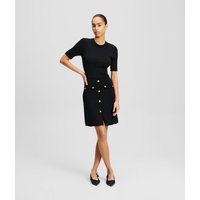 Karl Lagerfeld, Kleid Mit Knopfdetail, Frau, Schwarz, Größe: XS von Karl Lagerfeld
