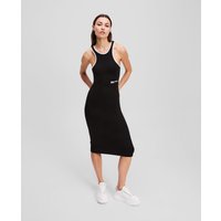 Karl Lagerfeld, Kleid Mit Racerneck, Frau, Schwarz, Größe: XS Karl Lagerfeld, Kleid Mit Racerneck, Frau, Schwarz, Größe: XS von Karl Lagerfeld