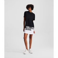 Karl Lagerfeld, T-shirt-kleid Mit Logo, Frau, Schwarz, Größe: XS von Karl Lagerfeld