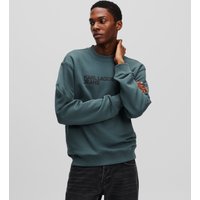 Karl Lagerfeld, Sweatshirt Mit Logo, Mann, Dunkler Schiefer, Größe: XS von Karl Lagerfeld