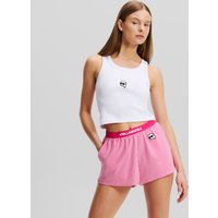 Karl Lagerfeld, Kurz Geschnittenes Ikon Pyjama-tanktop, Frau, Weiss, Größe: XS Karl Lagerfeld, Kurz Geschnittenes Ikon Pyjama-tanktop, Frau, Weiss, Größe: XS von Karl Lagerfeld