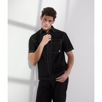 Karl Lagerfeld, Kurzärmeliges Hemd Mit Kontrastnähten, Mann, Schwarz, Größe: XS von Karl Lagerfeld