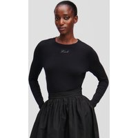 Karl Lagerfeld, Langärmliges Modal-top, Frau, Schwarz, Größe: XS Karl Lagerfeld, Langärmliges Modal-top, Frau, Schwarz, Größe: XS von Karl Lagerfeld