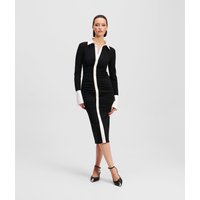 Karl Lagerfeld, Langärmliges Polokleid, Frau, Weiss/Schwarz, Größe: XS von Karl Lagerfeld