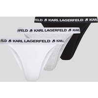 Karl Lagerfeld, Logo-slips Im Brazilian-stil – 3er-pack, Frau, Schwarz/Weiss/Grau, Größe: XS von Karl Lagerfeld