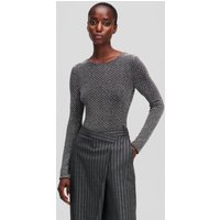 Karl Lagerfeld, Metallic-body Mit Strass, Frau, Gunmetal, Größe: XS von Karl Lagerfeld