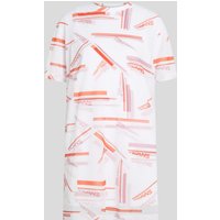 Karl Lagerfeld, Mesh-kleid Mit Grafikprint, Frau, Rotes All-Over Sporty Logo Druck, Größe: L von Karl Lagerfeld