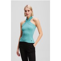 Karl Lagerfeld, Neckholder-top Aus Strick, Frau, Stilles Wasser, Größe: XS Karl Lagerfeld, Neckholder-top Aus Strick, Frau, Stilles Wasser, Größe: XS von Karl Lagerfeld
