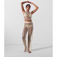 Karl Lagerfeld, Paillettenbesetzte Mesh-hose, Frau, Beige/Gold, Größe: XL von Karl Lagerfeld