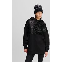 Karl Lagerfeld, Paillettenbesetzter Kapuzenpullover, Frau, Schwarz, Größe: XS Karl Lagerfeld, Paillettenbesetzter Kapuzenpullover, Frau, Schwarz, Größe: XS von Karl Lagerfeld