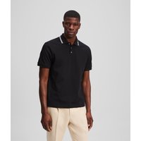 Karl Lagerfeld, Poloshirt Mit Kontrastfarbener Paspelierung, Mann, Schwarz, Größe: XS von Karl Lagerfeld