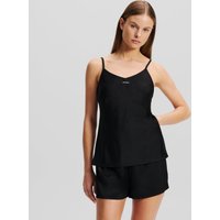 Karl Lagerfeld, Pyjama-set Aus Satin Mit Logo, Frau, Schwarz, Größe: XS Karl Lagerfeld, Pyjama-set Aus Satin Mit Logo, Frau, Schwarz, Größe: XS von Karl Lagerfeld