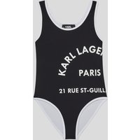 Karl Lagerfeld, Rue st-guillaume-badeanzug Für Mädchen, unisex, Schwarz, Größe: L2Y von Karl Lagerfeld