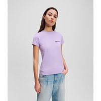 Karl Lagerfeld, Schmal Geschnittenes T-shirt, Frau, Lavendula, Größe: M Karl Lagerfeld, Schmal Geschnittenes T-shirt, Frau, Lavendula, Größe: M von Karl Lagerfeld
