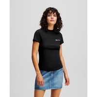 Karl Lagerfeld, Schmal Geschnittenes T-shirt, Frau, Schwarz, Größe: XS von Karl Lagerfeld