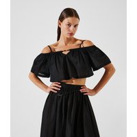 Karl Lagerfeld, Schulterfreies Kurzes Strandtop, Frau, Schwarz, Größe: XS Karl Lagerfeld, Schulterfreies Kurzes Strandtop, Frau, Schwarz, Größe: XS von Karl Lagerfeld