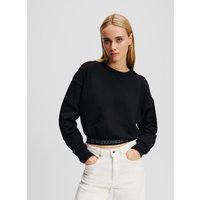 Karl Lagerfeld, Schulterfreies Sweatshirt, Frau, Schwarz, Größe: XS von Karl Lagerfeld