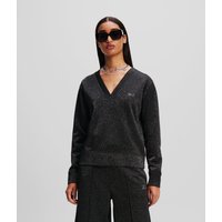 Karl Lagerfeld, Sweatshirt Aus Metallic, Frau, Silberfarbenes, Größe: XS von Karl Lagerfeld