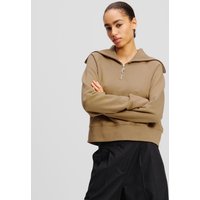 Karl Lagerfeld, Sweatshirt Mit Halblangem Reissverschluss, Frau, Nougat, Größe: XS Karl Lagerfeld, Sweatshirt Mit Halblangem Reissverschluss, Frau, Nougat, Größe: XS von Karl Lagerfeld