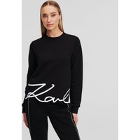 Karl Lagerfeld, Sweatshirt Mit Signatur-logo Am Saum, Frau, Schwarz, Größe: XS von Karl Lagerfeld