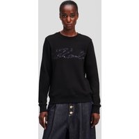 Karl Lagerfeld, Sweatshirt Mit Signatur-logo Aus Bouclé, Frau, Schwarz, Größe: XS Karl Lagerfeld, Sweatshirt Mit Signatur-logo Aus Bouclé, Frau, Schwarz, Größe: XS von Karl Lagerfeld