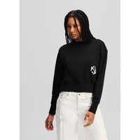 Karl Lagerfeld, Sweatshirt Mit Monogramm, Frau, Schwarz, Größe: XS Karl Lagerfeld, Sweatshirt Mit Monogramm, Frau, Schwarz, Größe: XS von Karl Lagerfeld