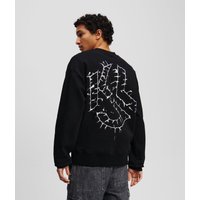 Karl Lagerfeld, Sweatshirt Mit Shibori Monogram, Mann, Schwarz, Größe: XS von Karl Lagerfeld