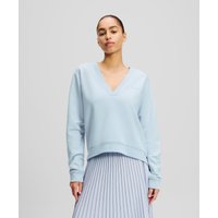 Karl Lagerfeld, Sweatshirt Mit V-ausschnitt, Frau, Kentucky Blau, Größe: XS von Karl Lagerfeld